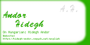 andor hidegh business card